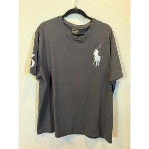 Polo Ralph Lauren Mens‎ XL Black Big Pony Embroidered T Shirt Short Sleeve Crew
